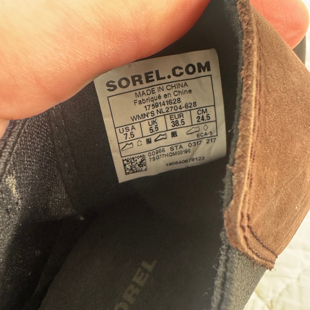 Sorel Lea Wedge Boots Burgundy Leather Chelsea Ankle Boot NL2704-628 Womens 7.5 - Picture 7 of 10
